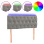 Cabecero con LED de terciopelo gris claro 100x7x78/88 cm de , Cabeceros y pies de cama - Ref: Foro24-3121990, Precio: 53,03 €...
