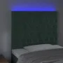 Headboard with LED lights dark green velvet 90x7x118/128 cm by , Headboards and footboards - Ref: Foro24-3122799, Price: 95,8...