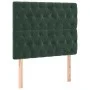 Headboard with LED lights dark green velvet 90x7x118/128 cm by , Headboards and footboards - Ref: Foro24-3122799, Price: 95,8...