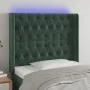 Cabecero con LED de terciopelo verde oscuro 93x16x118/128 cm de , Cabeceros y pies de cama - Ref: Foro24-3124423, Precio: 111...