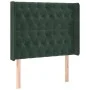 Cabecero con LED de terciopelo verde oscuro 93x16x118/128 cm de , Cabeceros y pies de cama - Ref: Foro24-3124423, Precio: 111...