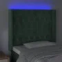 Cabecero con LED de terciopelo verde oscuro 93x16x118/128 cm de , Cabeceros y pies de cama - Ref: Foro24-3124423, Precio: 111...