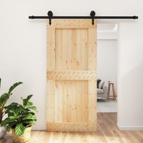 Puerta corredera con herrajes madera maciza de pino 95x210 cm en Puertas | Comprar online en Foru.es