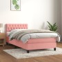 Cama box spring con colchón terciopelo rosa 90x190 cm de , Camas y somieres - Ref: Foro24-3141460, Precio: 325,30 €, Descuent...