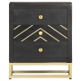 Mesita de noche madera maciza mango negro y dorado 40x30x50cm de vidaXL, Mesitas de noche - Ref: Foro24-286517, Precio: 162,2...