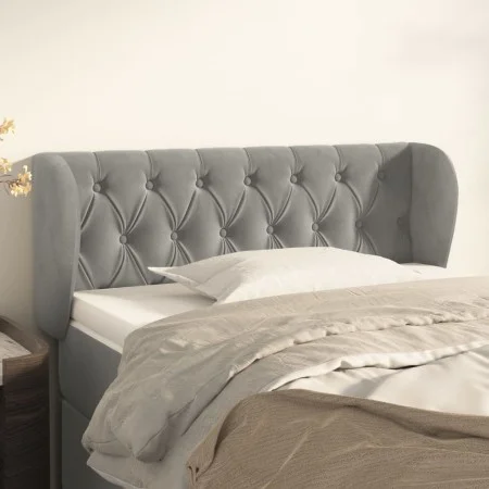 Light gray velvet headboard 103x23x78/88 cm by , Headboards and footboards - Ref: Foro24-3117522, Price: 61,66 €, Discount: %