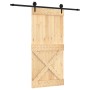 Puerta corredera con herrajes madera maciza de pino 95x210 cm en Puertas | Comprar online en Foru.es