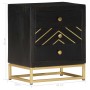 Mesita de noche madera maciza mango negro y dorado 40x30x50cm de vidaXL, Mesitas de noche - Ref: Foro24-286517, Precio: 162,2...