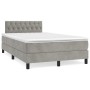 Cama box spring con colchón terciopelo gris claro 120x200 cm de , Camas y somieres - Ref: Foro24-3141473, Precio: 390,91 €, D...