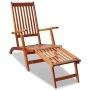 Tumbona de jardín con reposapiés de madera maciza de acacia by vidaXL, Loungers - Ref: Foro24-41433, Price: 113,07 €, Discoun...