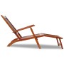 Tumbona de jardín con reposapiés de madera maciza de acacia de vidaXL, Tumbonas - Ref: Foro24-41433, Precio: 115,93 €, Descue...