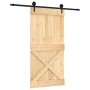 Puerta corredera con herrajes madera maciza de pino 100x210 cm en Puertas | Comprar online en Foru.es