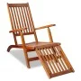 Tumbona de jardín con reposapiés de madera maciza de acacia by vidaXL, Loungers - Ref: Foro24-41433, Price: 113,07 €, Discoun...