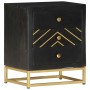Mesita de noche madera maciza mango negro y dorado 40x30x50cm de vidaXL, Mesitas de noche - Ref: Foro24-286517, Precio: 162,2...