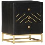 Mesita de noche madera maciza mango negro y dorado 40x30x50cm de vidaXL, Mesitas de noche - Ref: Foro24-286517, Precio: 162,2...