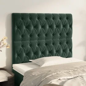 Cabeceros 2 unidades de terciopelo verde oscuro 90x7x78/88 cm de , Cabeceros y pies de cama - Ref: Foro24-3116707, Precio: 92...