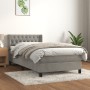 Cama box spring con colchón terciopelo gris claro 100x200 cm de , Camas y somieres - Ref: Foro24-3131123, Precio: 342,94 €, D...