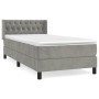 Cama box spring con colchón terciopelo gris claro 100x200 cm de , Camas y somieres - Ref: Foro24-3131123, Precio: 342,94 €, D...