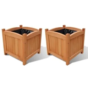 Set of wooden flower beds 2 units 30x30x30 cm by vidaXL, Pots and planters - Ref: Foro24-41301, Price: 51,11 €, Discount: %