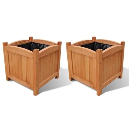 Juego de arriates de madera 2 unidades 30x30x30 cm de vidaXL, Maceteros y jardineras - Ref: Foro24-41301, Precio: 51,11 €, De...