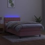 Cama box spring colchón y LED terciopelo rosa 90x190 cm de , Camas y somieres - Ref: Foro24-3134560, Precio: 331,83 €, Descue...