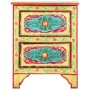 Mesita de noche pintada a mano madera maciza mango 40x30x50 cm de vidaXL, Mesitas de noche - Ref: Foro24-286158, Precio: 144,...
