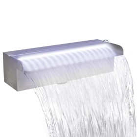 Fuente cascada rectangular LED piscina acero inoxidable 30 cm de vidaXL, Fuentes y cascadas - Ref: Foro24-41671, Precio: 61,5...