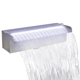 Fuente cascada rectangular LED piscina acero inoxidable 30 cm de vidaXL, Fuentes y cascadas - Ref: Foro24-41671, Precio: 49,9...