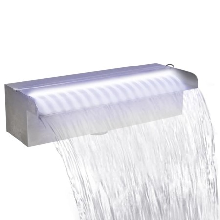 Fuente cascada rectangular LED piscina acero inoxidable 30 cm de vidaXL, Fuentes y cascadas - Ref: Foro24-41671, Precio: 61,5...