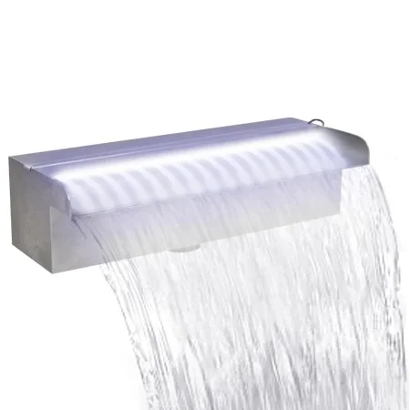 Fuente cascada rectangular LED piscina acero inoxidable 30 cm de vidaXL, Fuentes y cascadas - Ref: Foro24-41671, Precio: 49,9...
