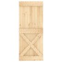 Puerta corredera con herrajes madera maciza de pino 100x210 cm en Puertas | Comprar online en Foru.es
