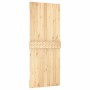 Puerta corredera con herrajes madera maciza de pino 100x210 cm en Puertas | Comprar online en Foru.es