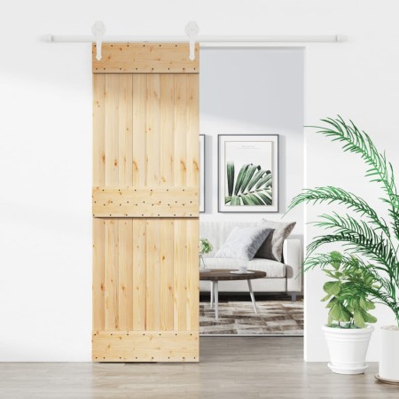 Puerta corredera con herrajes madera maciza de pino 70x210 cm en Puertas | Comprar online en Foru.es