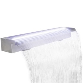 Fuente cascada rectangular LED piscina acero inoxidable 90 cm de vidaXL, Fuentes y cascadas - Ref: Foro24-41674, Precio: 178,...