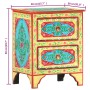 Mesita de noche pintada a mano madera maciza mango 40x30x50 cm de vidaXL, Mesitas de noche - Ref: Foro24-286158, Precio: 144,...