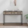 Mesa consola hierro y madera contrachapada negro 105x30x75 cm de , Mesas auxiliares - Ref: Foro24-352107, Precio: 109,06 €, D...
