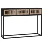 Mesa consola hierro y madera contrachapada negro 105x30x75 cm de , Mesas auxiliares - Ref: Foro24-352107, Precio: 109,06 €, D...