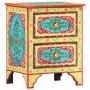 Mesita de noche pintada a mano madera maciza mango 40x30x50 cm de vidaXL, Mesitas de noche - Ref: Foro24-286158, Precio: 144,...