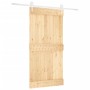 Puerta corredera con herrajes madera maciza de pino 100x210 cm en Puertas | Comprar online en Foru.es