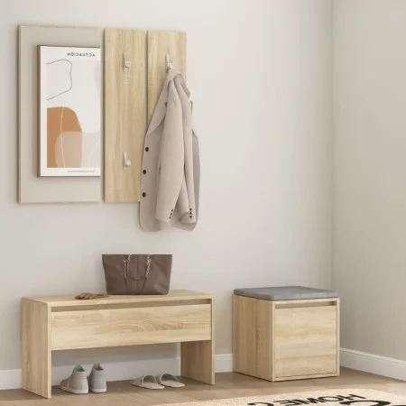 Set de muebles de recibidor madera contrachapada color roble de , Armarios roperos - Ref: Foro24-3082047, Precio: 103,35 €, D...