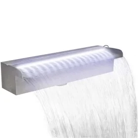 Fuente cascada rectangular LED piscina acero inoxidable 45 cm de vidaXL, Fuentes y cascadas - Ref: Foro24-41672, Precio: 65,2...