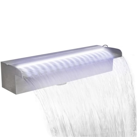 Fuente cascada rectangular LED piscina acero inoxidable 45 cm de vidaXL, Fuentes y cascadas - Ref: Foro24-41672, Precio: 80,3...