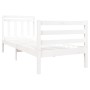 Estructura de cama individual de madera maciza blanco 90x190 cm de , Camas y somieres - Ref: Foro24-3100620, Precio: 109,20 €...