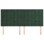 Cabeceros 4 unidades de terciopelo verde oscuro 100x5x78/88 cm de , Cabeceros y pies de cama - Ref: Foro24-3116835, Precio: 1...