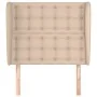 Headboard with ears cappuccino synthetic leather 93x23x118/128 cm by , Headboards and footboards - Ref: Foro24-3118039, Price...