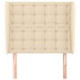 Cabecero con orejas de tela color crema 83x23x118/128 cm de , Cabeceros y pies de cama - Ref: Foro24-3118369, Precio: 82,63 €...