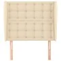 Headboard with cream fabric ears 83x23x118/128 cm by , Headboards and footboards - Ref: Foro24-3118369, Price: 80,22 €, Disco...