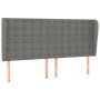Cabecero con orejas de tela gris oscuro 203x23x118/128 cm de , Cabeceros y pies de cama - Ref: Foro24-3118413, Precio: 138,52...