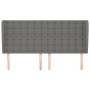 Cabecero con orejas de tela gris oscuro 203x23x118/128 cm de , Cabeceros y pies de cama - Ref: Foro24-3118413, Precio: 138,52...