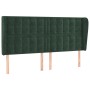 Cabecero con orejas de terciopelo verde oscuro 183x23x118/128cm de , Cabeceros y pies de cama - Ref: Foro24-3118453, Precio: ...